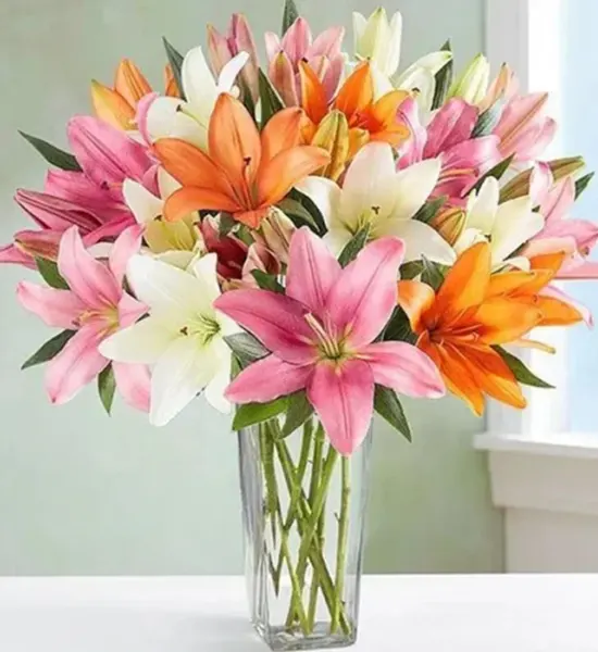 10 Steams Of Multi Color Lilly Bouquet