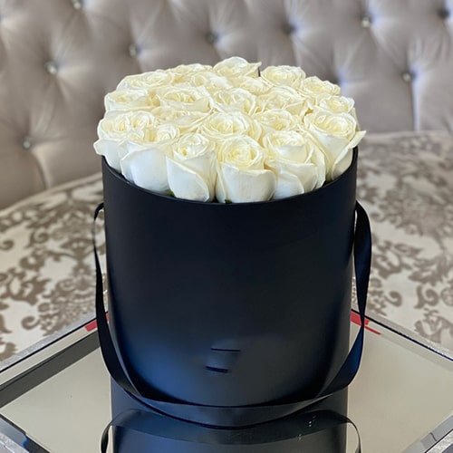 Classy White Roses Box