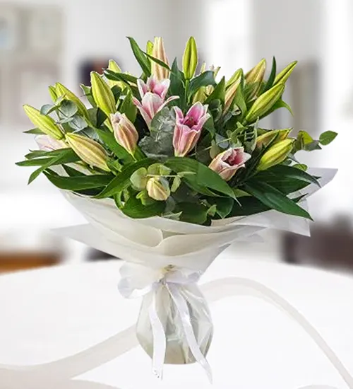 10 Stem Pink Lily's Bouquet