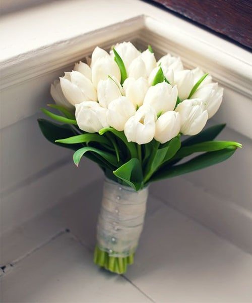 White Tulip Bridal Bouquet