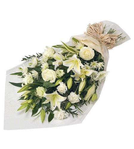 Funeral Flowers Bouquet With White Rose