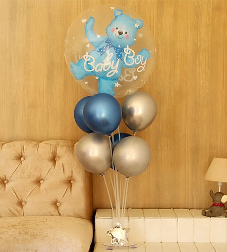 Blue Baby Boy Balloon Bouquet