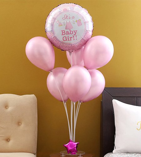 It's A Baby Girl Balloon Bouquet