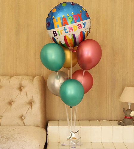 Shining Happy Birthday Balloon Bouquet