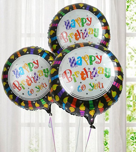 3 Happy Birthday Balloons