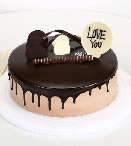 Love You Valentine Chocolate Cake Half Kg
