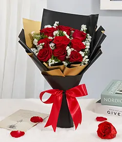 Charming 12 Red Rose Bouquet