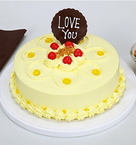 Love You Valentine Butterscotch Cake Half Kg