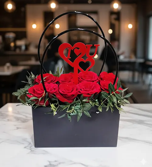 Elegant Valentine Arrangement Box