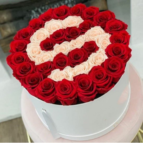 Cute Letter Shape Roses Box