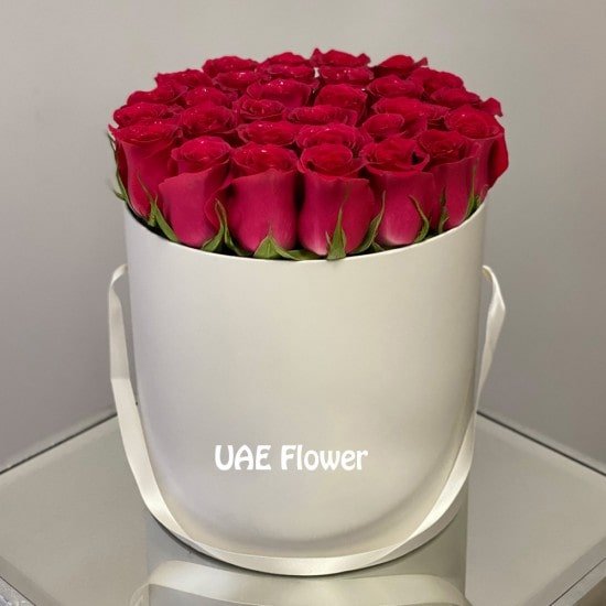 Resplendent Hot Red Rose Box