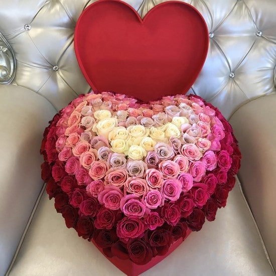150 Ombre In Heart Shape Box