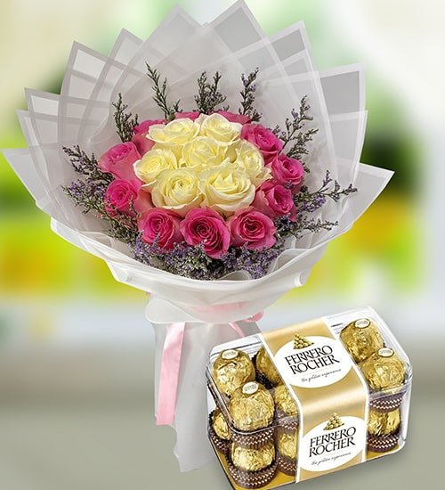 Comely White And Pink Combo