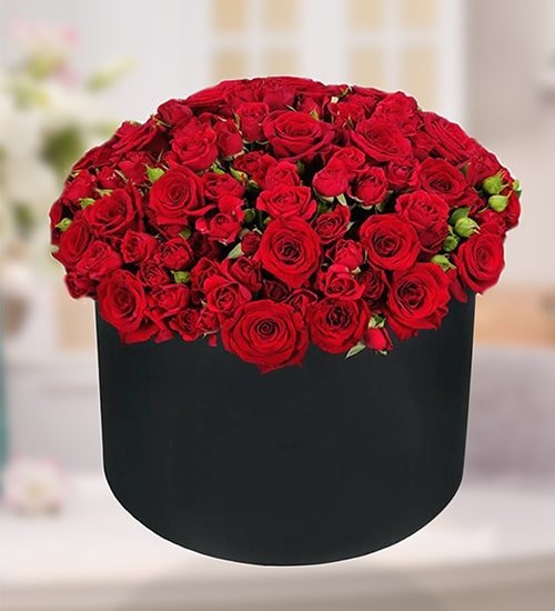 Magnificent Red Roses Box Arrangement