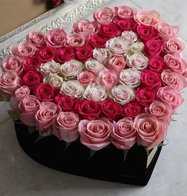 Red White Pink Heart Shap...