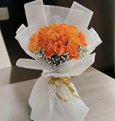 Charming Orange Rose Bouquet