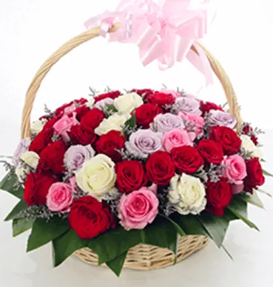 Mix Flowers Charming Basket