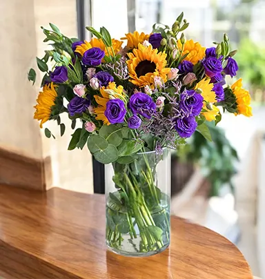 Happy Birthday Flowers - Purple Lisianthus & ...