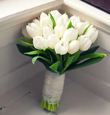 White Tulip Bridal Bouquet
