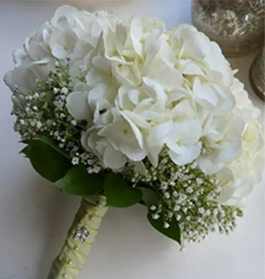 Bridal Off White Hydrangea With White Gypsoph...