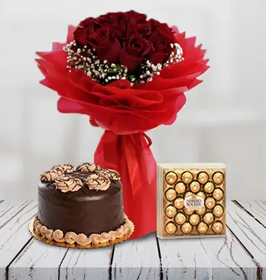 10 Red Rose Bouquet With ...