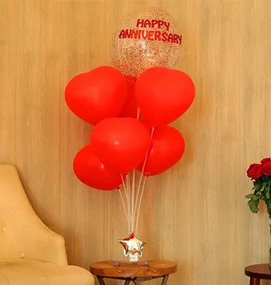 Red Anniversary Balloon Bouquet
