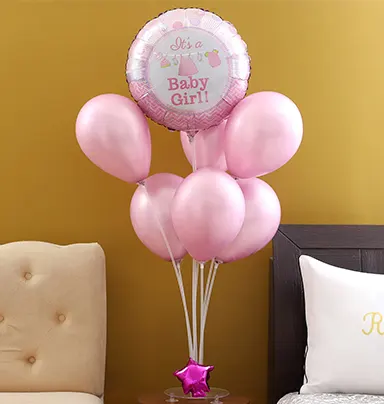 It's A Baby Girl Balloon Bouquet