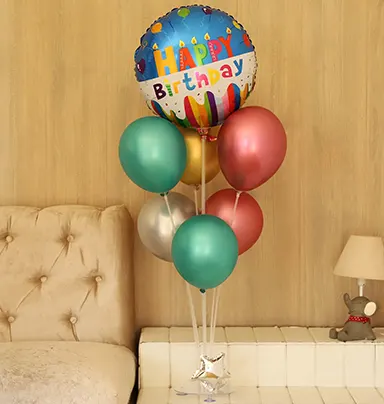 Shining Happy Birthday Balloon Bouquet