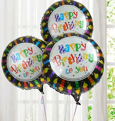 3 Happy Birthday Balloons