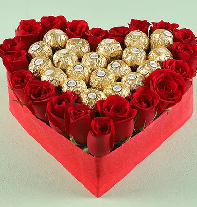 Chocolaty Heart Of Roses
