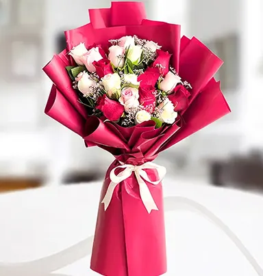 Delightful 15 Mix Roses Bouquet