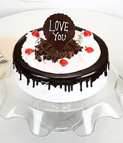 Love You Valentine Black Forest Cake Half Kg