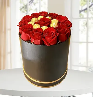 Magnificent Red Rose Flower Box