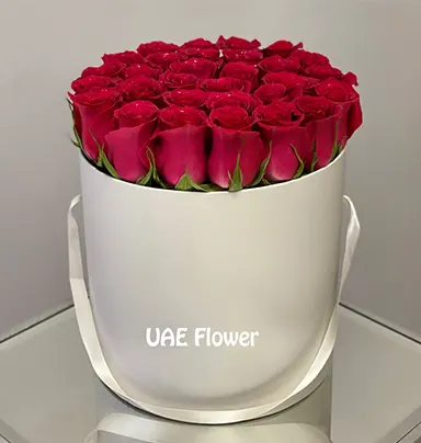 Resplendent Hot Red Rose Box