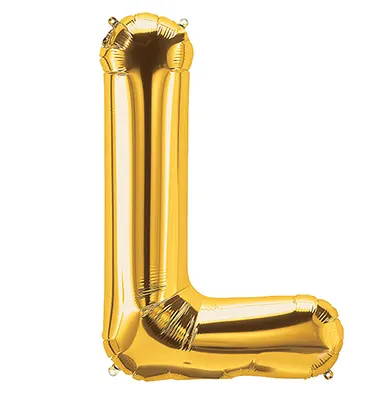 Alphabet L Premium Gold Foil Balloons