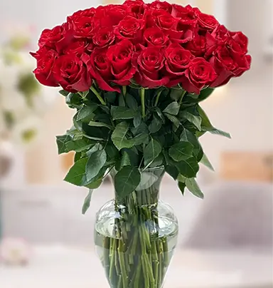 Graceful Red Roses Vas...