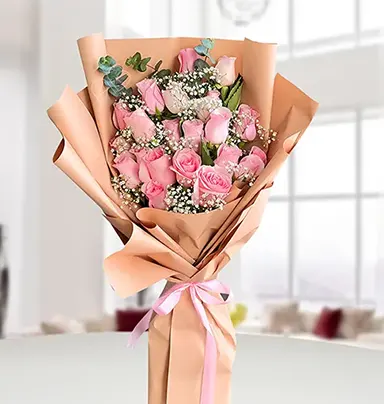 Angelic 22 Pink Rose Bouquet