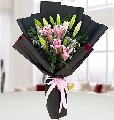 Enchanting Pink Lily Bouquet