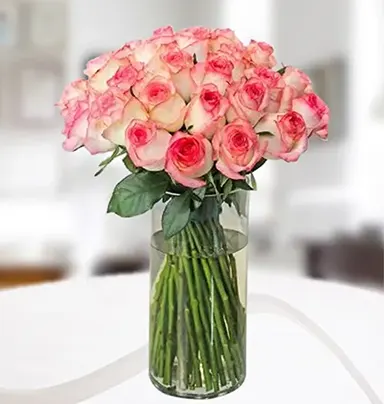 Alluring Pink Roses Vase ...
