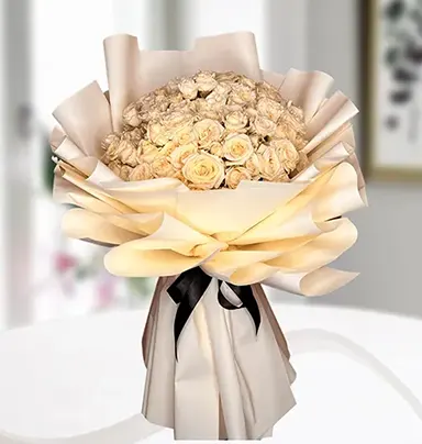 Alluring Large White Roses Bouquet
