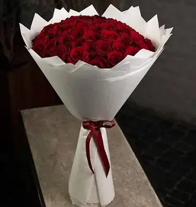 Eternal Embrace: 50 Red Roses Valentine's Bou...