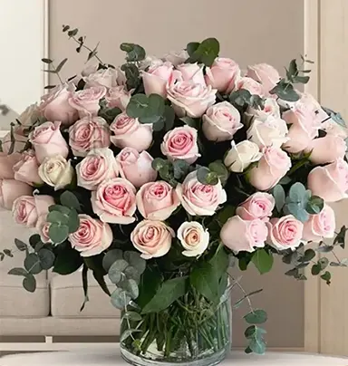 Elegant Vase of Pink Rose...
