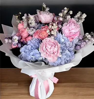 Hydrangea, Peonies, and Orchid Bouquet – Lu...