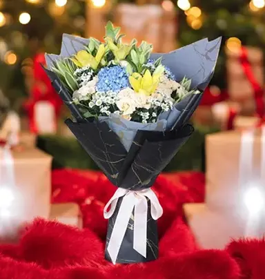 Sunset Flower Bouquet - Vibrant Blooms with E...