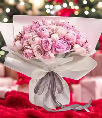 Sweety Pink Peonies Bouquet - 51 Pieces