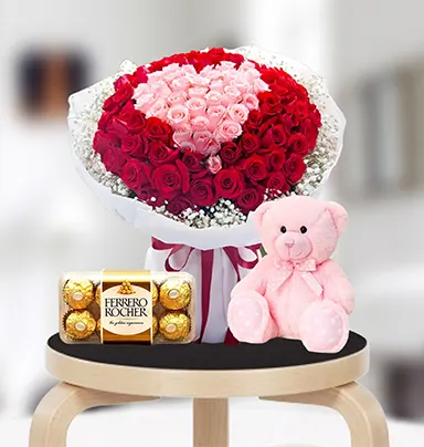 Red & Pink Roses Valen...